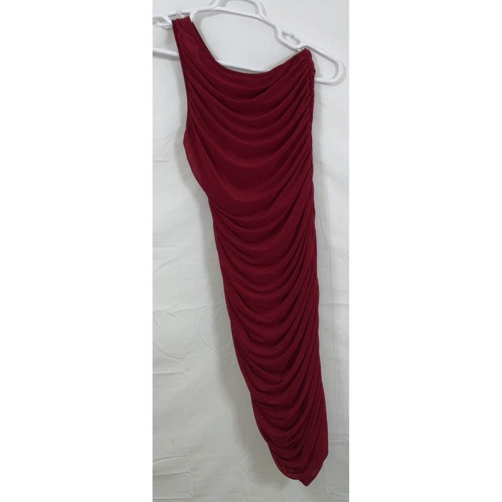NWT Women's Pretty Garden Cold Shoulder Ruched Bodycon Dress Red - Small - Picture 4 of 8